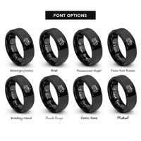 font options for inside engraving on black trolleybus rings