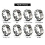 font options for inside engraving on grey trolleybus rings