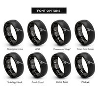 font options for inside engraving on black trolling rod reel rings