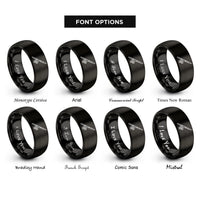 font options for inside engraving on black trolling rod reel rings