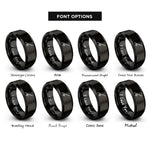 font options for inside engraving on black trolling rod reel rings