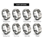font options for inside engraving on grey trolling rod reel rings