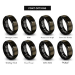 font options for inside engraving on gunmetal & black trolling rod reel rings