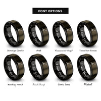 font options for inside engraving on gunmetal & black trolling rod reel rings