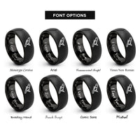 font options for inside engraving on black trombone rings