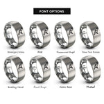 font options for inside engraving on grey trombone rings