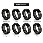 font options for inside engraving on black trombone player rings