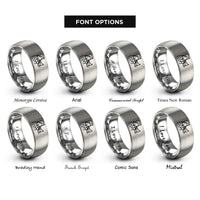 font options for inside engraving on gray trombone player rings