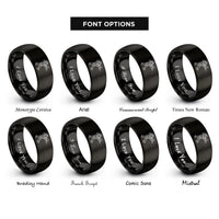 font options for inside engraving on black trombone player marching rings