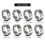 font options for inside engraving on silver trombone player marching rings