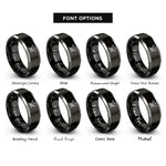font options for inside engraving on black & silver trombone trumpet rings