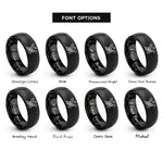 font options for inside engraving on black trombone trumpet rings