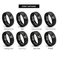 font options for inside engraving on black trombone trumpet rings