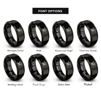 font options for inside engraving on black trombone trumpet rings