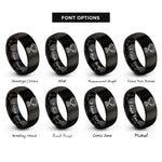 font options for inside engraving on black trophy rings