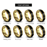 font options for inside engraving on black & gold trophy cup rings