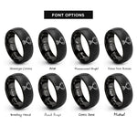 font options for inside engraving on black trophy cup rings