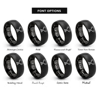 font options for inside engraving on black trophy cup rings