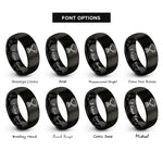 font options for inside engraving on black trophy cup rings