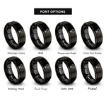 font options for inside engraving on black trophy cup rings
