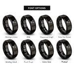 font options for inside engraving on black trophy cup rings