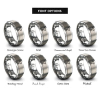font options for inside engraving on grey trophy cup rings