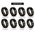 font options for inside engraving on gunmetal & black trophy cup rings