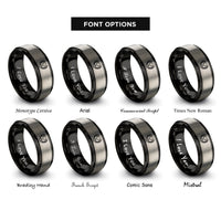 font options for inside engraving on black & grey trophy cup laurel rings