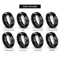 font options for inside engraving on black & silver trophy cup laurel rings