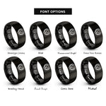 font options for inside engraving on black trophy cup laurel rings