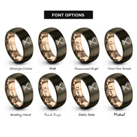 font options for inside engraving on gunmetal & rose gold trophy rings