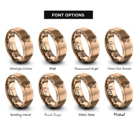 font options for inside engraving on rose gold trophy rings