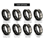 font options for inside engraving on black & grey trophy wreath rings