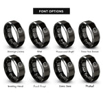 font options for inside engraving on black & silver trophy wreath rings