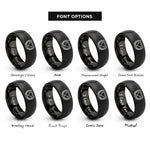 font options for inside engraving on black trophy wreath rings