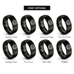 font options for inside engraving on black trophy wreath rings