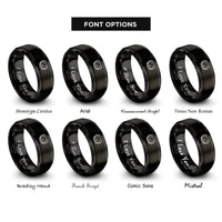 font options for inside engraving on black trophy wreath rings