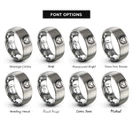 font options for inside engraving on silver trophy wreath rings