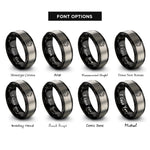 font options for inside engraving on black & silver tropic of capricorn rings