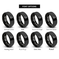 font options for inside engraving on black tropic of capricorn rings