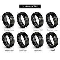 font options for inside engraving on black trotting horse rings