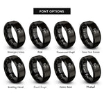 font options for inside engraving on black trotting horse rings