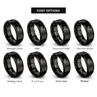 font options for inside engraving on black trotting horse rings