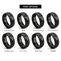 font options for inside engraving on black trout rings