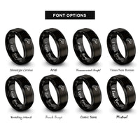 font options for inside engraving on black trout rings