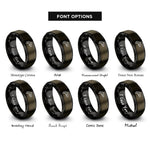 font options for inside engraving on gunmetal & black trout rings