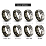 font options for inside engraving on gunmetal & grey trout rings