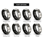 font options for inside engraving on black & gray trowel rings