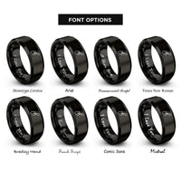font options for inside engraving on black trowel rings