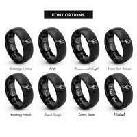 font options for inside engraving on black trowel rings